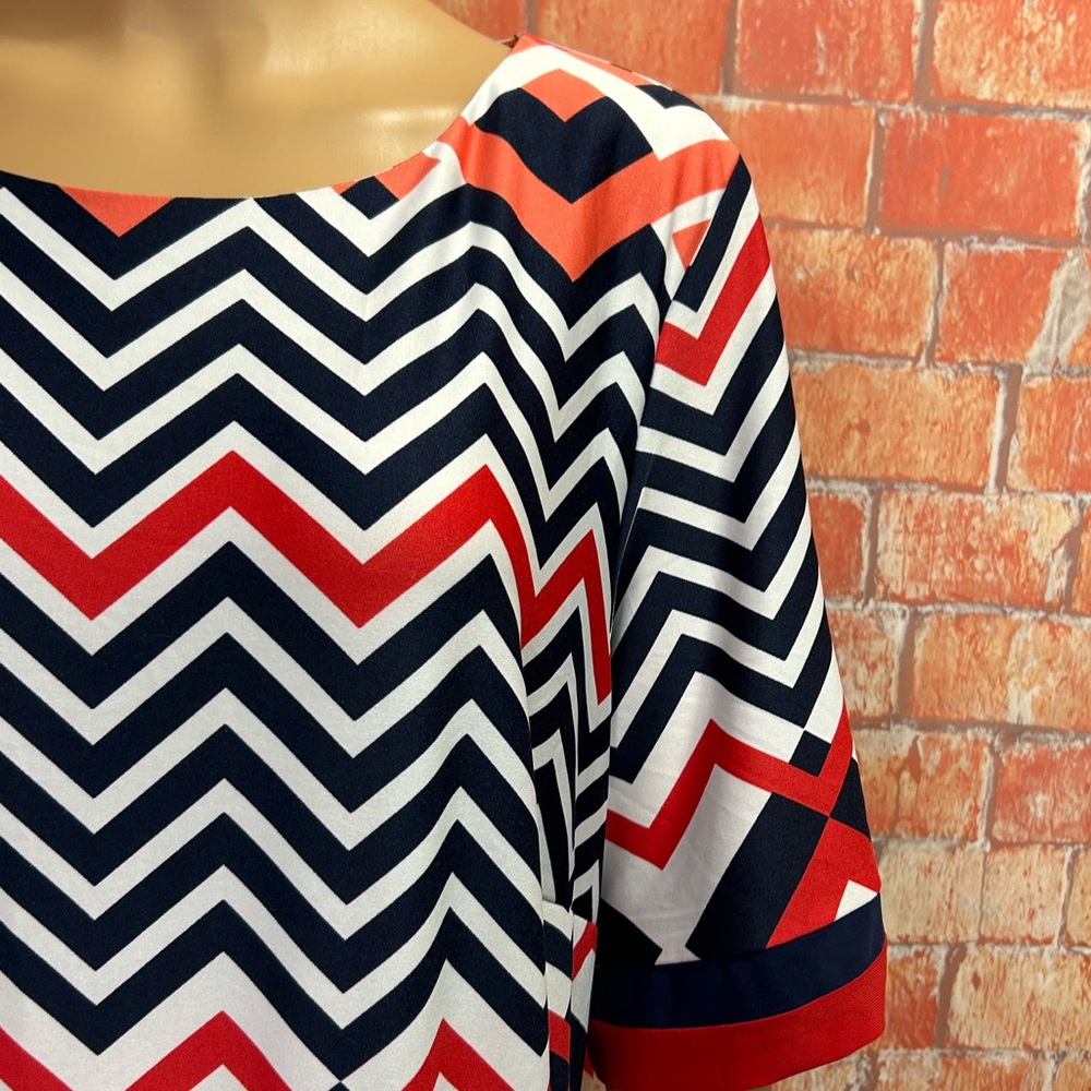 Ksl Plus Size Chevron Print Shift Dress View 3